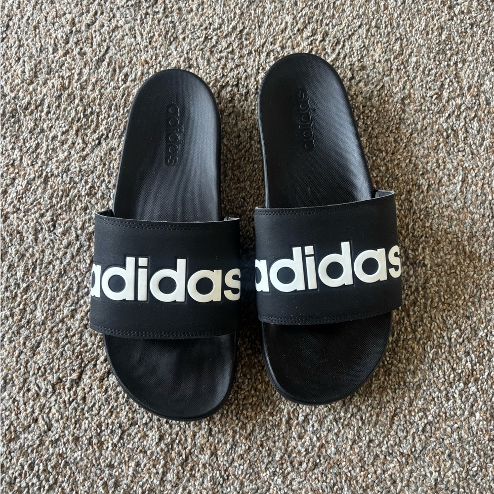 adidas Men's Slides Black/White Size 11